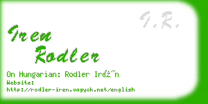 iren rodler business card